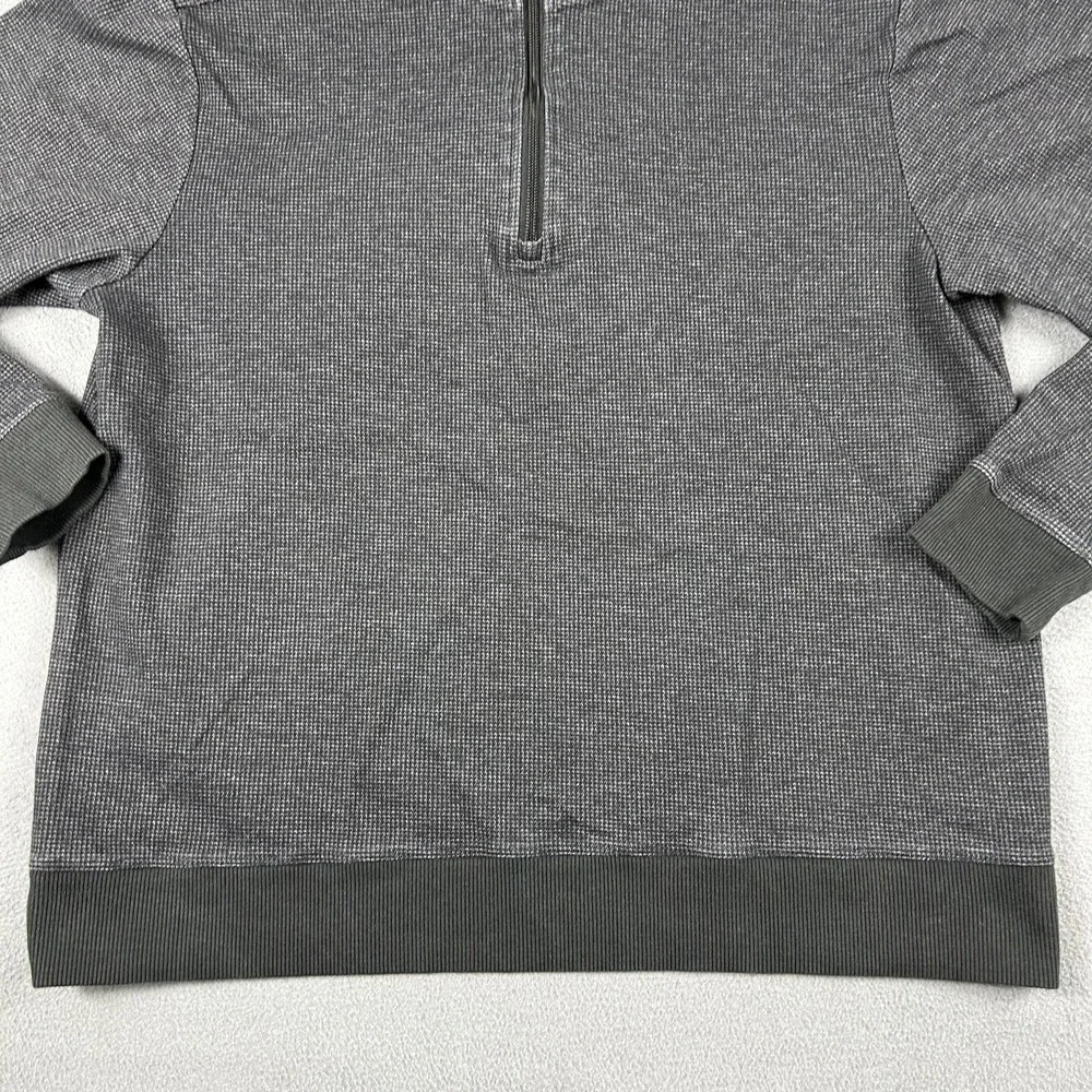 2UNDR Sweater Mens Medium Gray Quarter Zip Pullover Performance Stretch Athletic